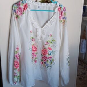 Floral print top 1x